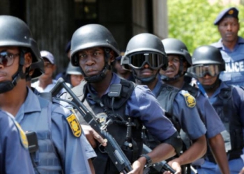 Photo d'illustration des policiers sud africains
