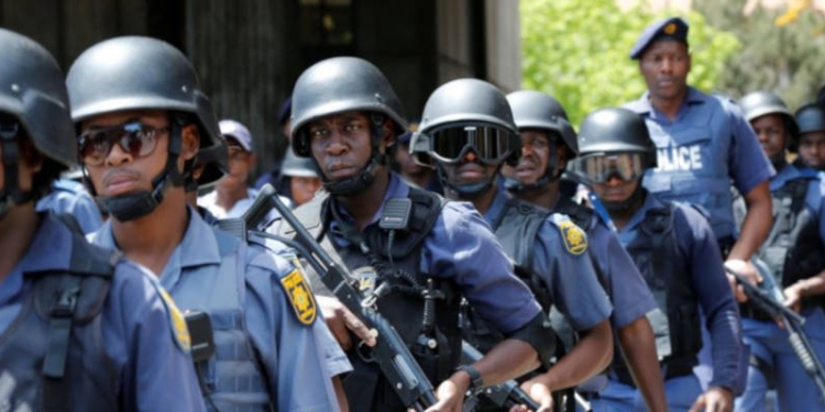 Photo d'illustration des policiers sud africains
