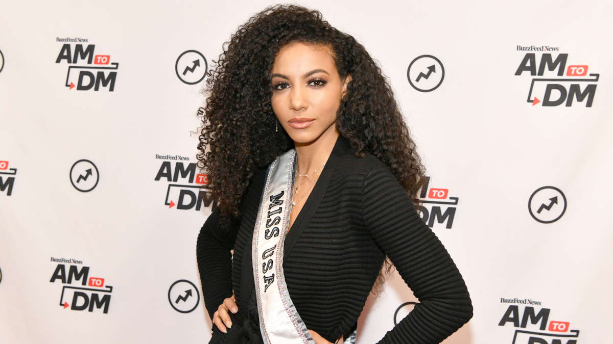 NEW YORK, NEW YORK - FEBRUARY 28: (EXCLUSIVE COVERAGE) Miss USA 2019 Cheslie Kryst visits BuzzFeed's "AM To DM" on February 28, 2020 in New York City. (Photo by Slaven Vlasic/Getty Images)