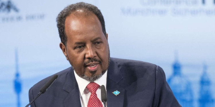 Hassan Sheikh Mohamud. (Photo by THOMAS KIENZLE / AFP)