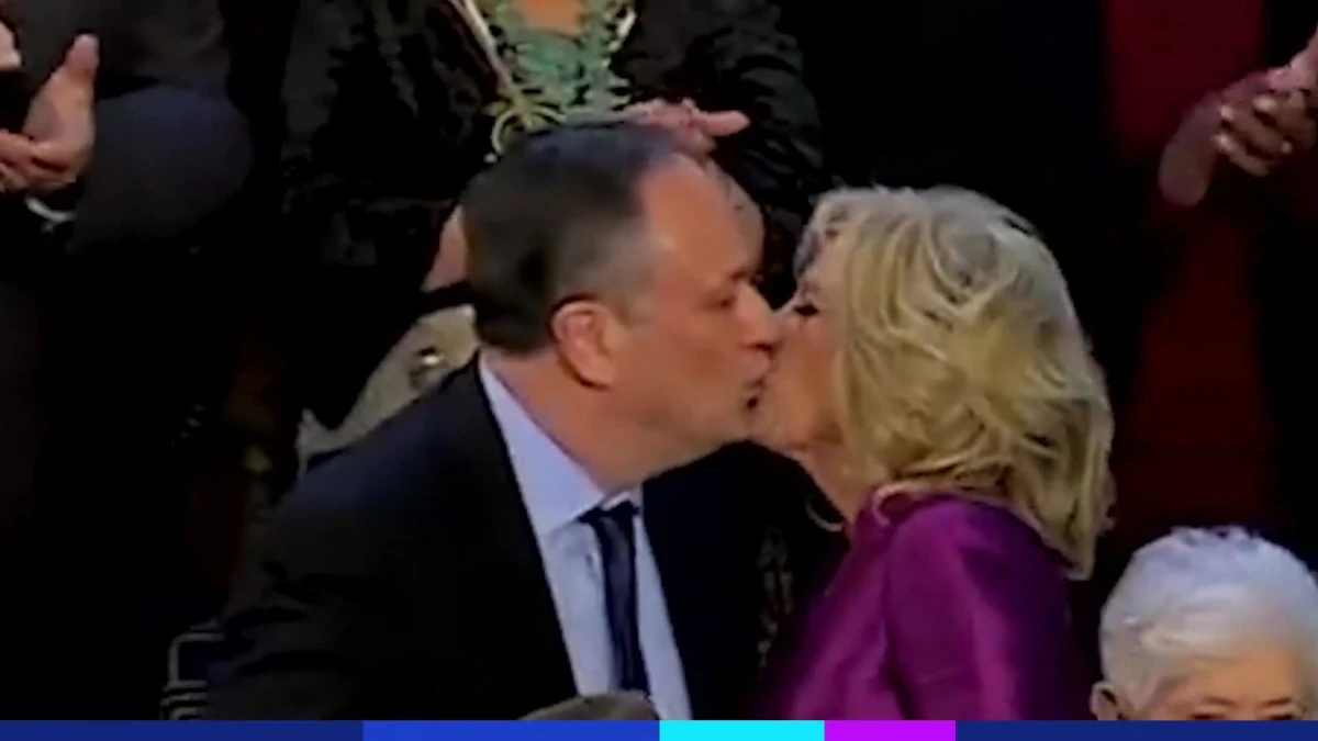 La femme de Biden embrasse le mari de Kamala Harris sur les lèvres et fait le buzz