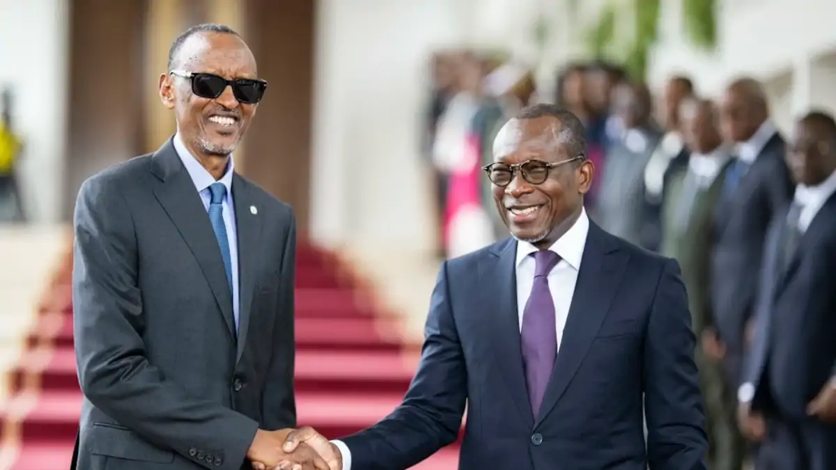 Paul Kagame et Patrice Talon (DR)