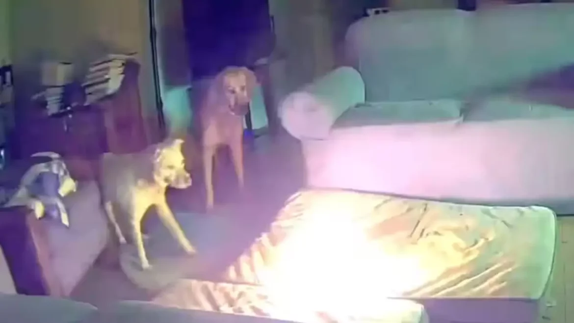 VIDEO: un chien provoque un incendie après avoir grignoté une batterie